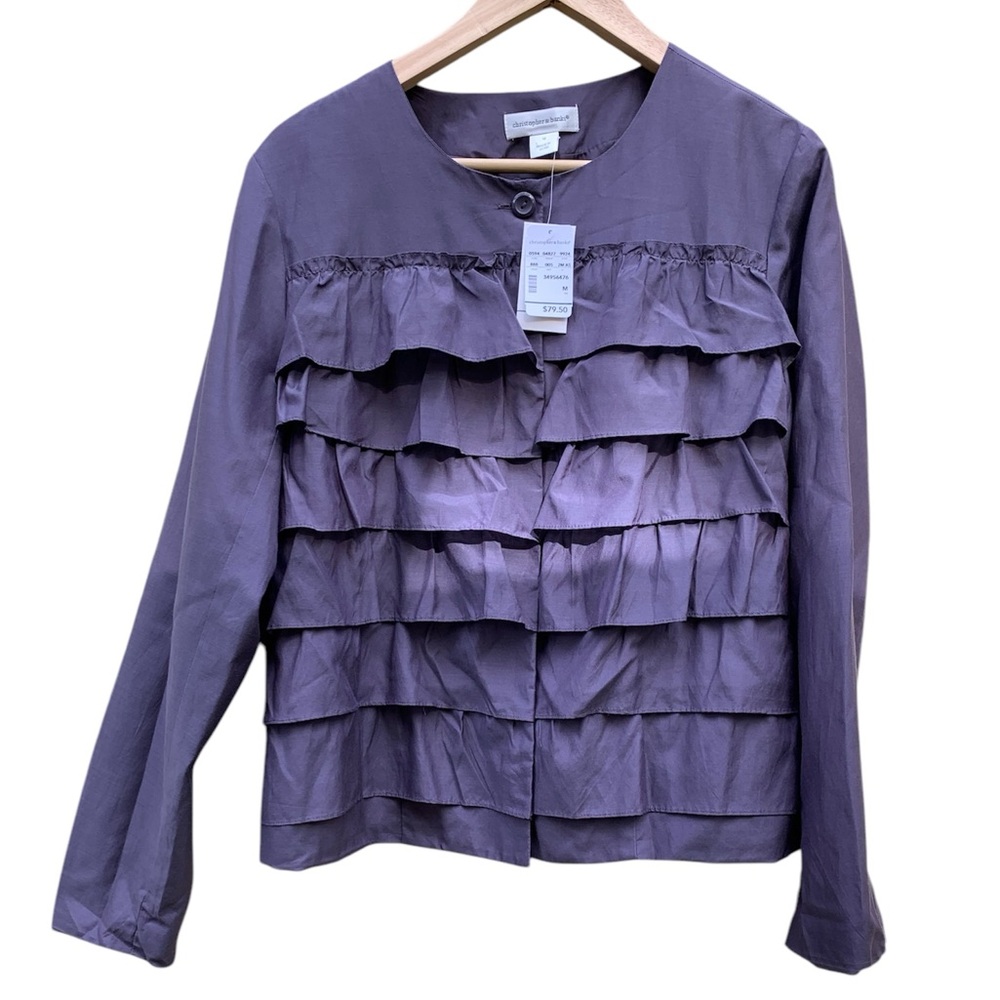 Purple Ruffled Long Sleeve Jacket NWT